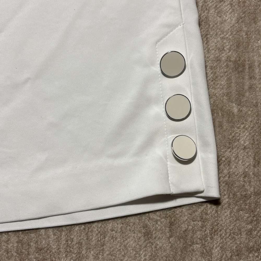 Sz 28 plus Lane Bryant White cropped wide leg Laney pants buttons - Picture 2 of 5